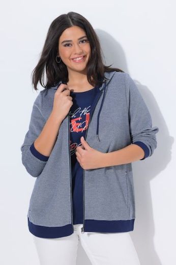 Plus size veliki brojevi Majica dugih rukava patent zatvarač s kapuljačom za punije