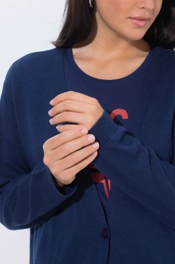 Plus size veliki brojevi Majica s patentom dugih rukava V izreza za punije