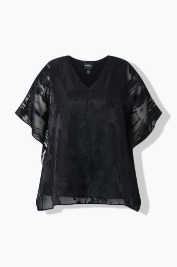 Plus size veliki brojevi Bluza kratkih rukava V izrez dvoslojna za punije