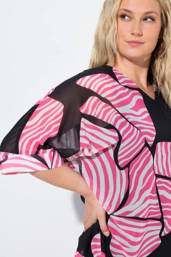 Plus size veliki brojevi Bluza 3/4 rukavi dvoslojna za punije