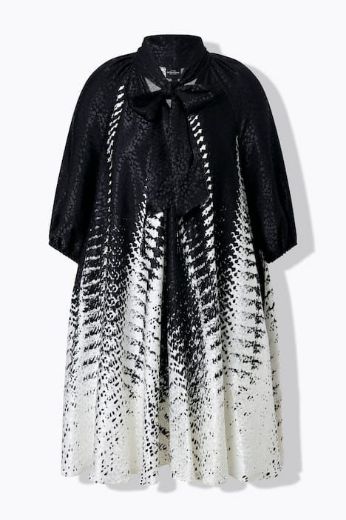 Plus size veliki brojevi Haljina 3/4 rukavi s izrezom na vezanje za punije