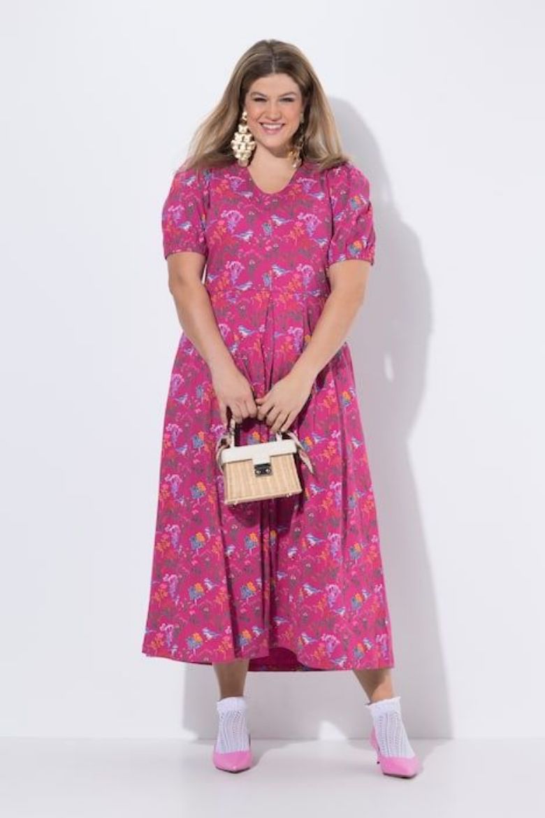 Plus size veliki brojevi Haljina maxi kratkih rukava za punije