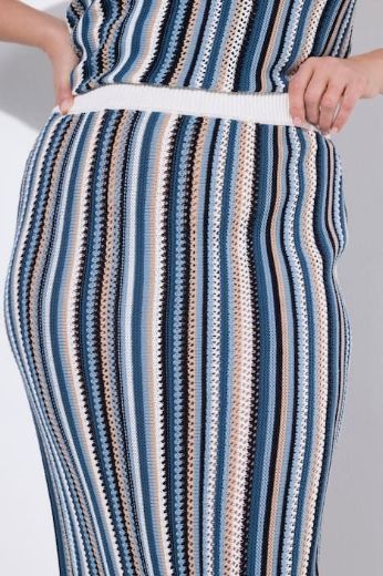 Plus size veliki brojevi Suknja pletena s resicama elastičnog strukaa za punije