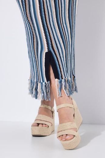 Plus size veliki brojevi Suknja pletena s resicama elastičnog strukaa za punije