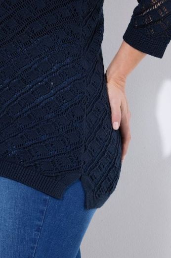 Plus size veliki brojevi Pulover 3/4 rukava mrežasti uzorak za punije