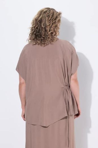 Plus size veliki brojevi Tunika kratkih rukava s vezicom za zatezanje za punije