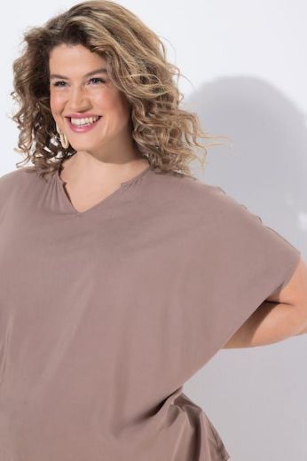 Plus size veliki brojevi Tunika kratkih rukava s vezicom za zatezanje za punije