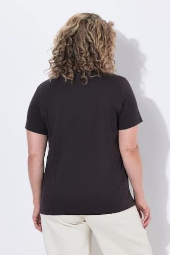 Plus size veliki brojevi Majica kratkih rukava heklanog džepa pamučna za punije