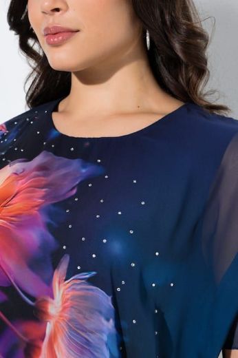 Plus size veliki brojevi Bluza kratkih rukava dvoslojna okrulog izreza za punije