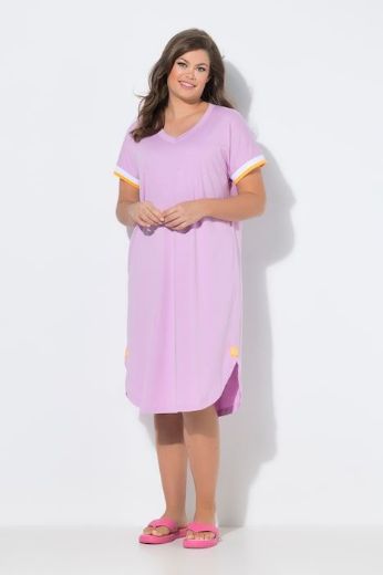 Plus size veliki brojevi Haljina kratkih rukava V ovratnika za punije