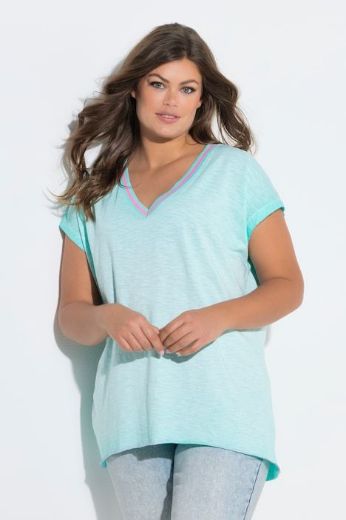 Plus size veliki brojevi Majica kratkih rukava V ovratnika za punije