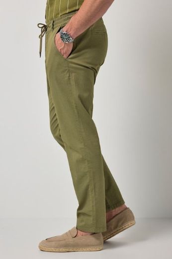 Plus size veliki brojevi Hlače chino na vezanje za punije