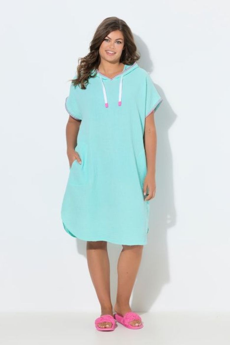 Plus size veliki brojevi Haljina kratkih rukava s kapuljačom za punije