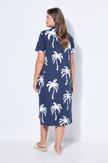 Plus size veliki brojevi Haljina 1/2 rukava s kragnom za punije