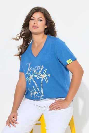 Plus size veliki brojevi Majica kratkih rukava V izreza za punije