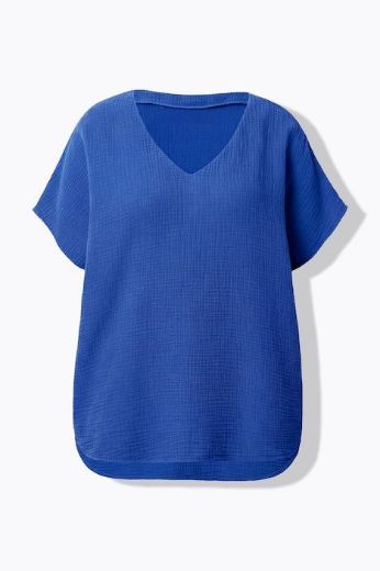 Plus size veliki brojevi Bluza kratkih rukava V izreza za punije