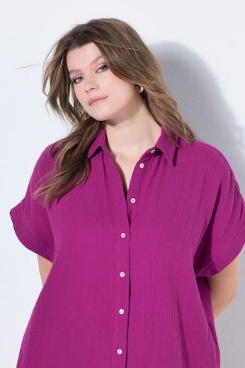 Plus size veliki brojevi Bluza od muslina dugog kroja za punije