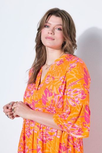 Plus size veliki brojevi Haljina midi 3/4 rukava A kroja za punije