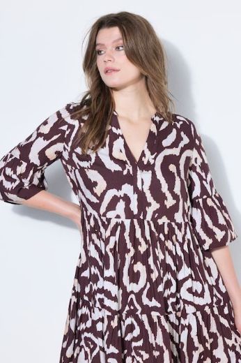 Plus size veliki brojevi Haljina kratkih rukava A kroja za punije