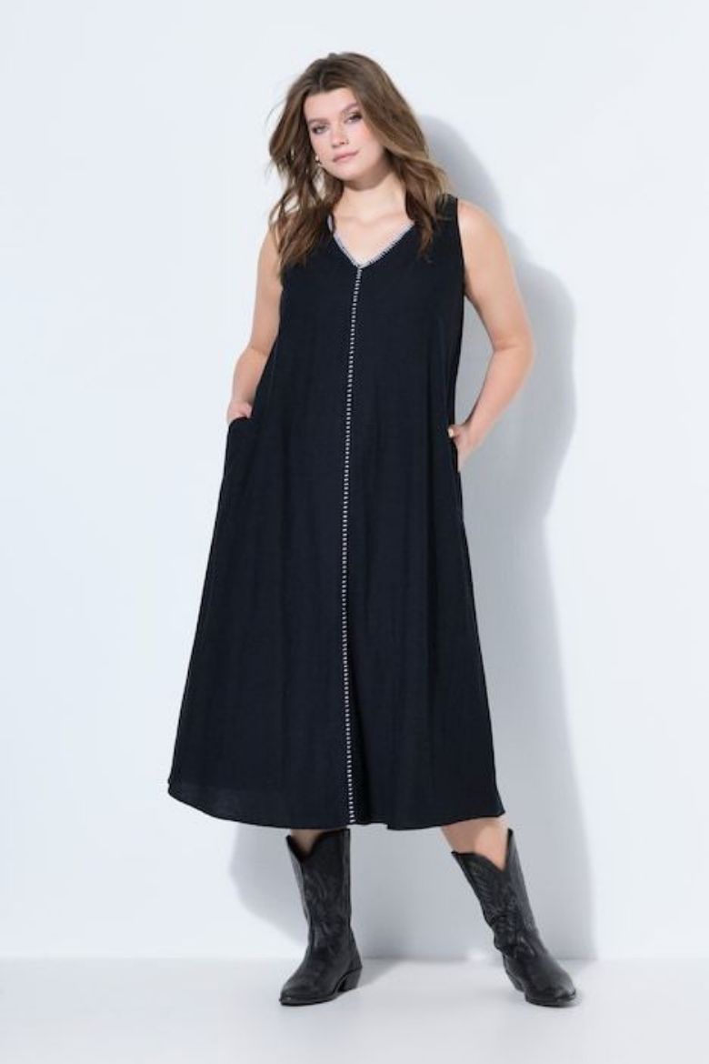 Plus size veliki brojevi Haljina maxi bez rukava A kroja za punije