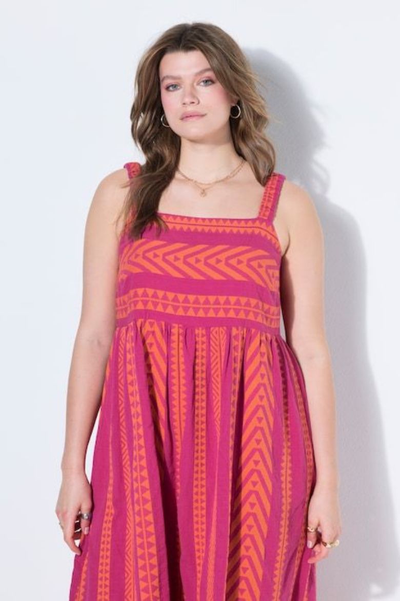 Plus size veliki brojevi Haljina midi bez rukava A kroja za punije