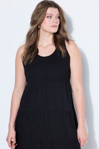 Plus size veliki brojevi Haljina midi bez rukava A kroja za punije