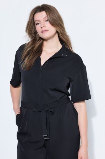 Plus size veliki brojevi Kombinezon kratkih rukava šireg kroja za punije