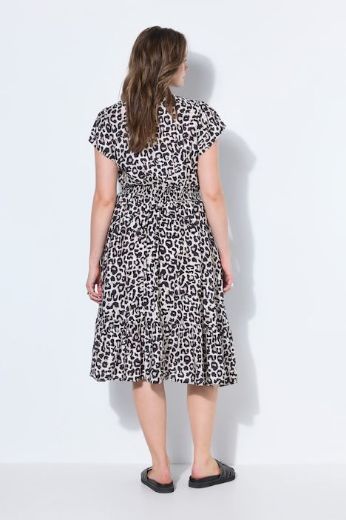 Plus size veliki brojevi Haljina midi kratkih rukava A kroja za punije