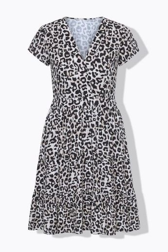 Plus size veliki brojevi Haljina midi kratkih rukava A kroja za punije