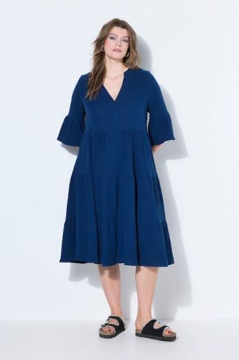 Plus size veliki brojevi Haljina 3/4 rukavi A kroja duži model za punije