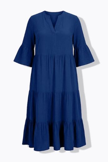 Plus size veliki brojevi Haljina 3/4 rukavi A kroja duži model za punije
