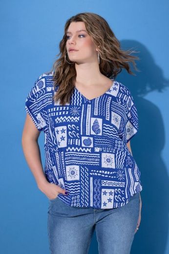 Plus size veliki brojevi Bluza kratkih rukava šireg kroja za punije
