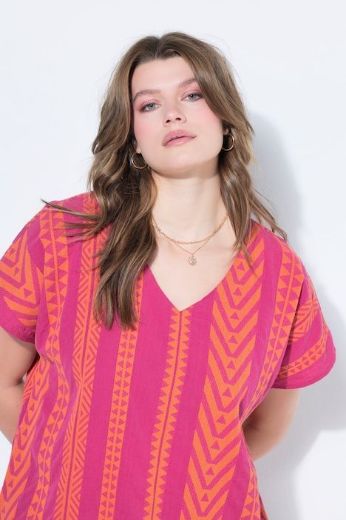 Plus size veliki brojevi Bluza kratkih rukava šireg kroja za punije