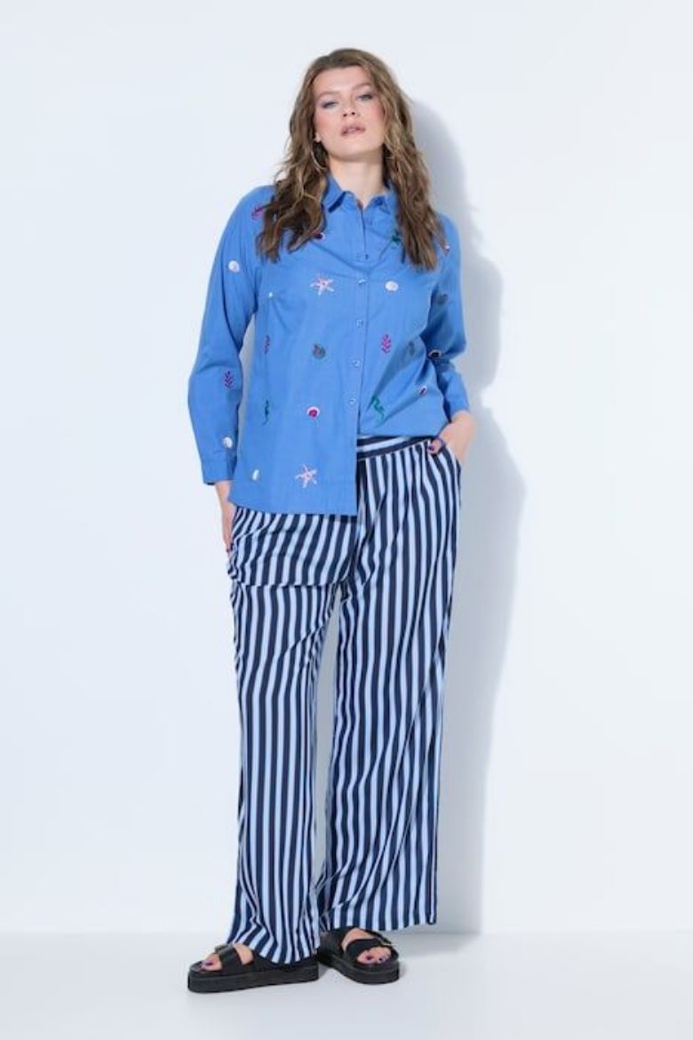 Plus size veliki brojevi Hlače širokih nogavica visokog struka za punije