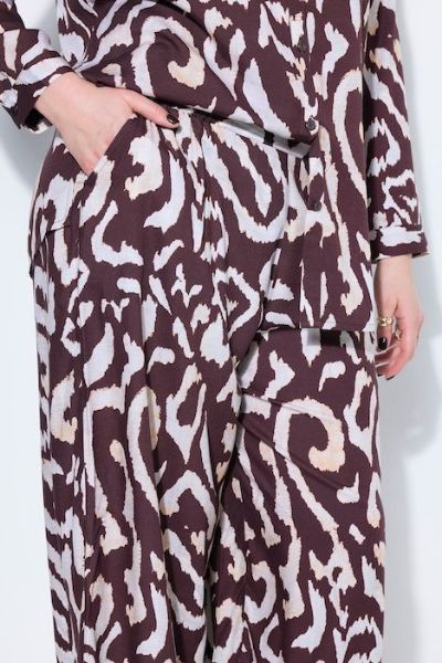 Veliki brojevi Hlače širokih nogavica visokog struka moda za punije