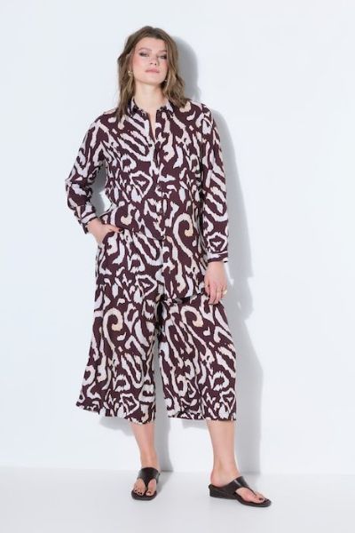 Veliki brojevi Hlače širokih nogavica visokog struka moda za punije