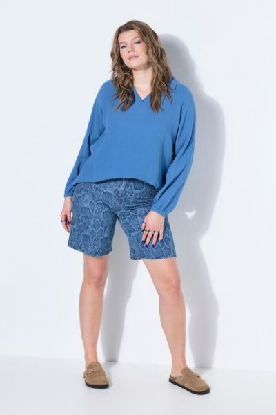 Veliki brojevi Hlače traper kratkih nogavica visokog struka moda za punije