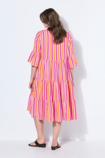 Plus size veliki brojevi Haljina midi 3/4 rukava A kroja za punije