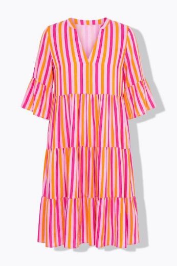 Plus size veliki brojevi Haljina midi 3/4 rukava A kroja za punije