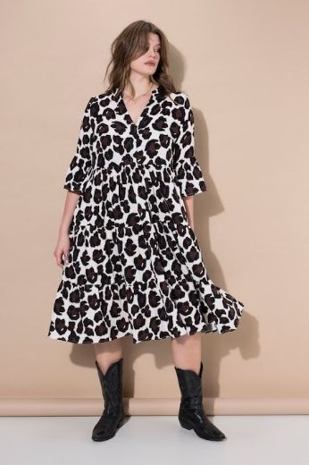 Plus size veliki brojevi Haljina maxi 3/4 rukava od muslina za punije