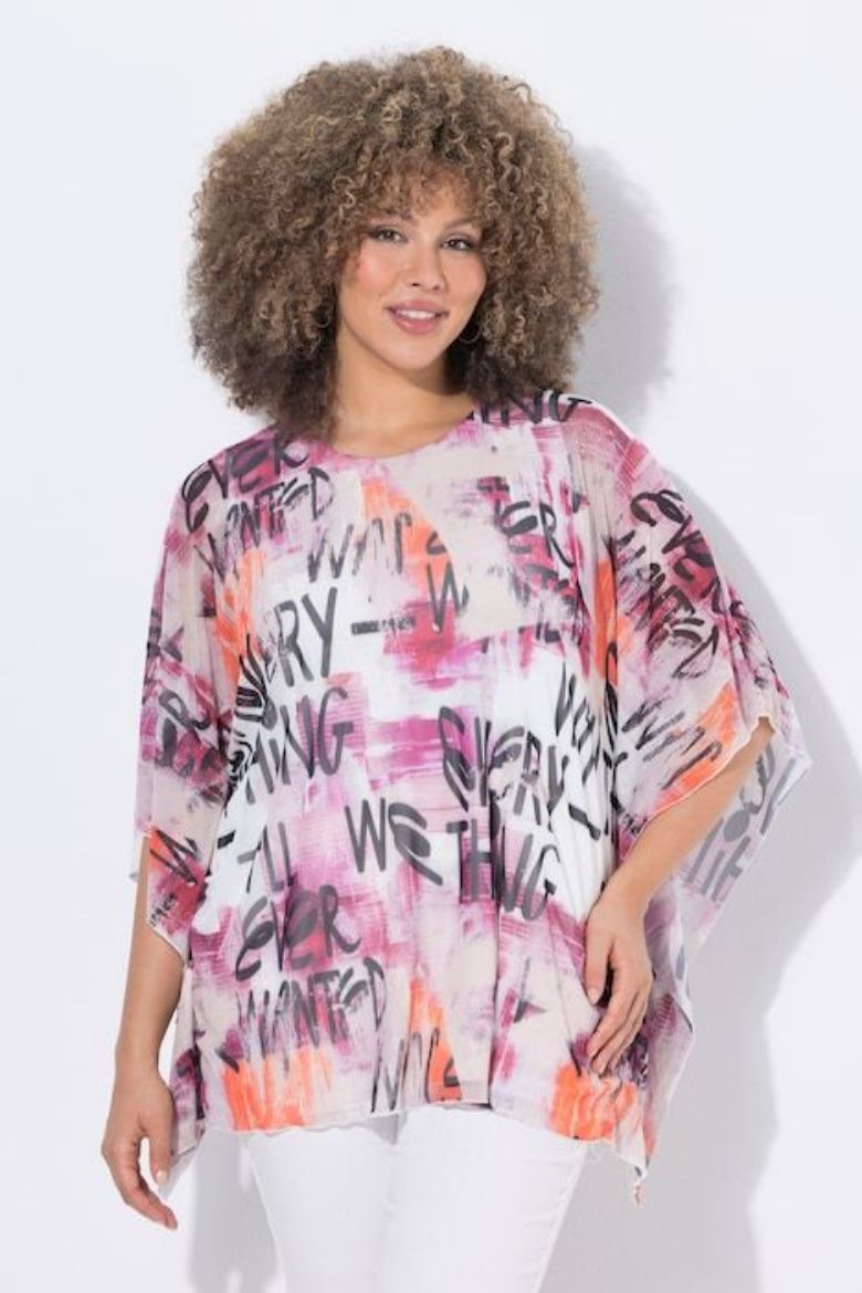 Plus size veliki brojevi Bluza kratkih rukava šireg kroja za punije