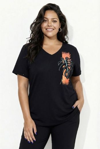 Plus size veliki brojevi Majica kratkih rukava V ovratnika za punije