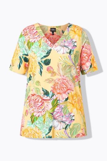 Plus size veliki brojevi Majica kratkih rukava V izreza za punije