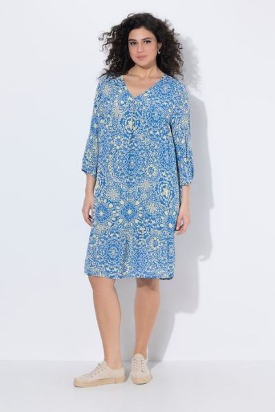 Veliki brojevi Haljina 3/4 rukava A kroja moda za punije