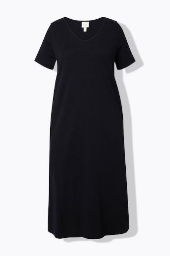 Plus size veliki brojevi Haljina maxi kratkih rukava pamučna za punije