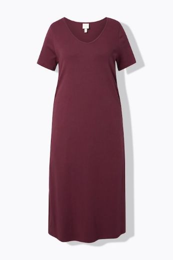 Plus size veliki brojevi Haljina maxi kratkih rukava pamučna za punije