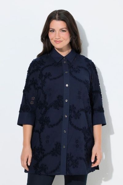 Veliki brojevi Bluza 3/4 rukava dužeg kroja moda za punije
