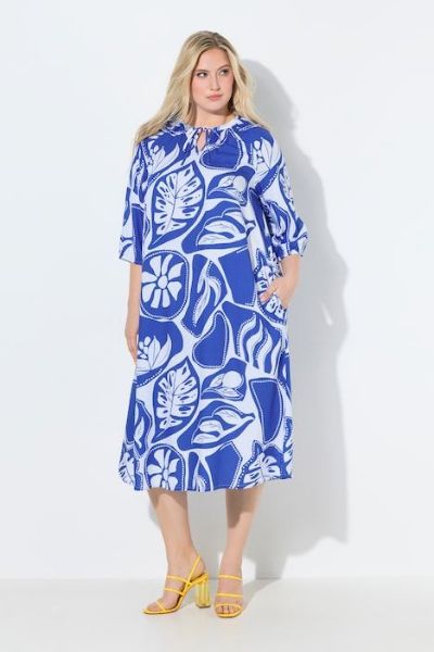 Veliki brojevi Haljina midi 3/4 rukava moda za punije