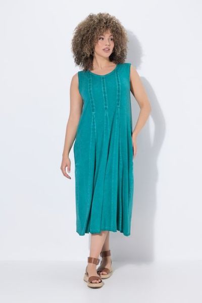 Veliki brojevi Haljina midi bez rukava moda za punije