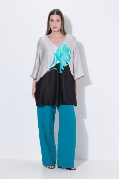 Veliki brojevi Bluza 3/4 rukava od satena moda za punije